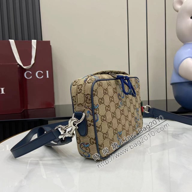 Gucci專櫃古馳最新款小號男士單肩斜挎包 jh2954型號：817771